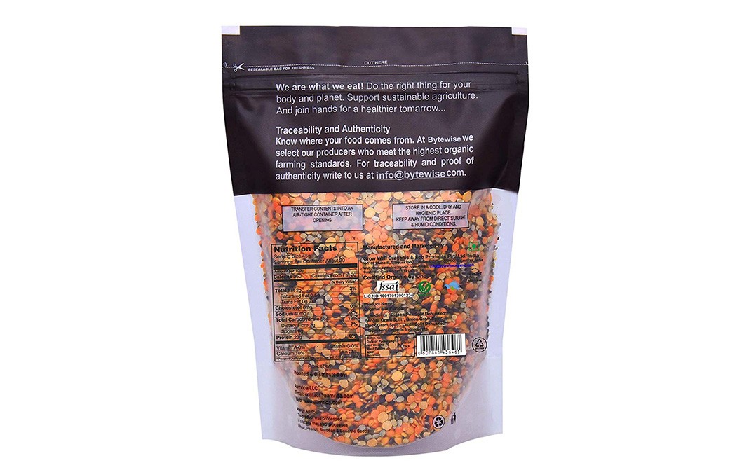 Bytewise Organic Mix Dal (Mix Pulses)    Pack  1 kilogram